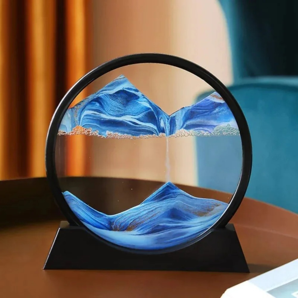 Art Craft Movement - 2026 3D-Sanduhr mit beweglichem Sandbild, rundes