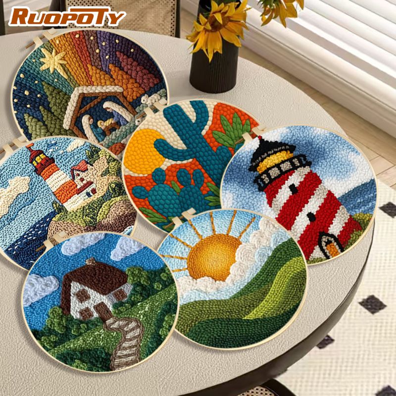 Art Craft Ideas With Paper - RUOPOTY Leuchtturm DIY Nadelpunkt-Set Wandkunst DIY-Idee