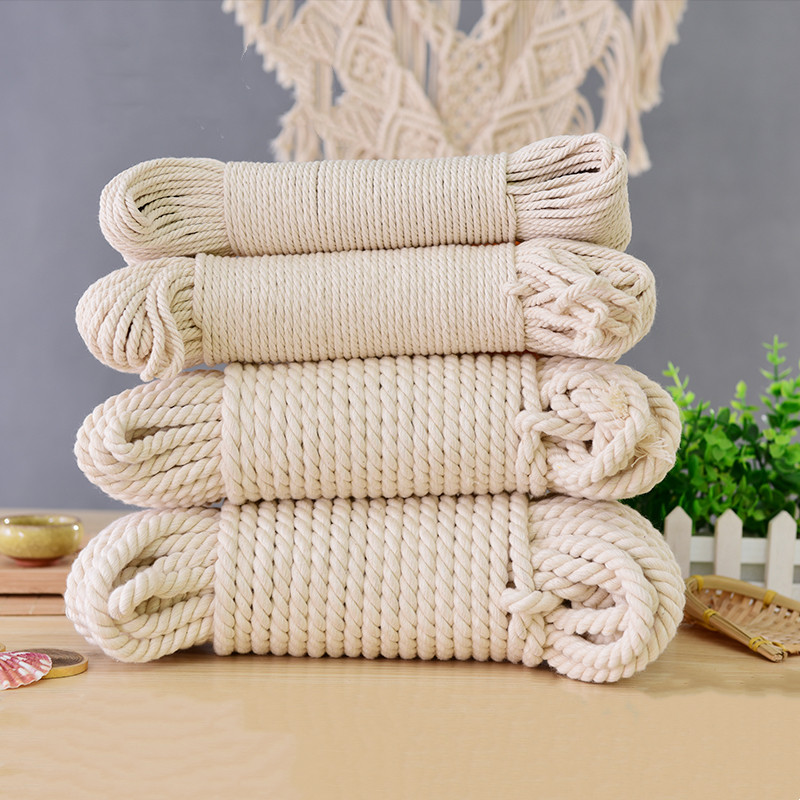 Macrame Cord Cotton - 1-25M Natürliche Baumwolle Verdreht Seil 1,5-20mm