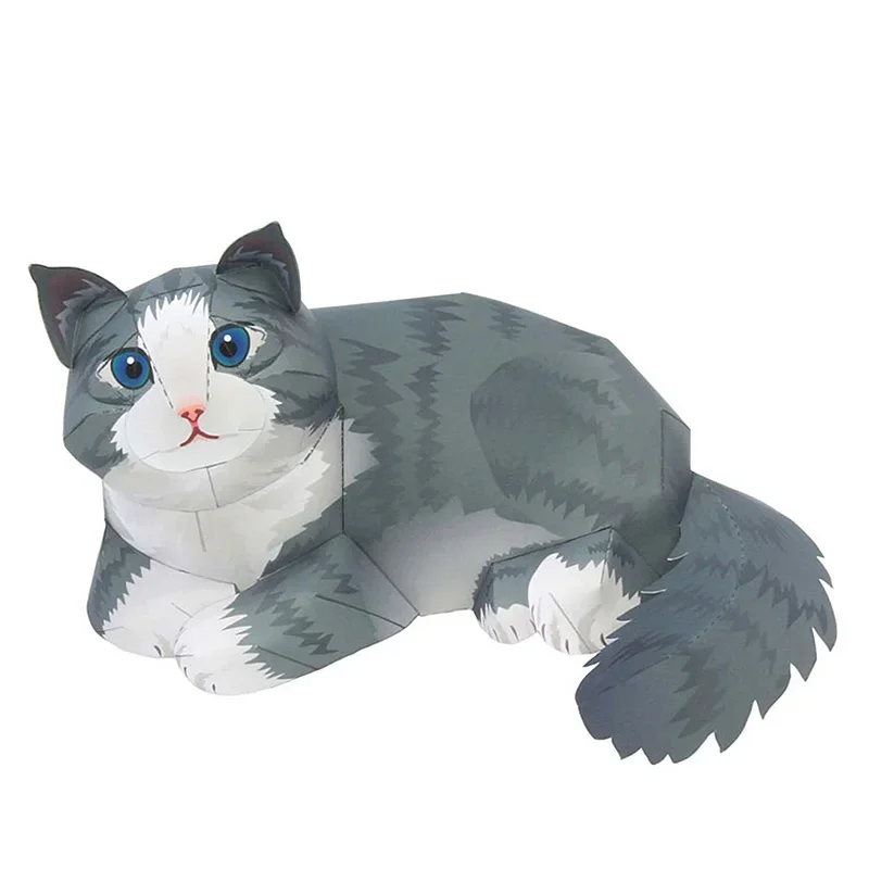Art Craft Cat - Norwegische Waldkatze, faltbar, handgefertigt, Origami-Kunst, Mini,