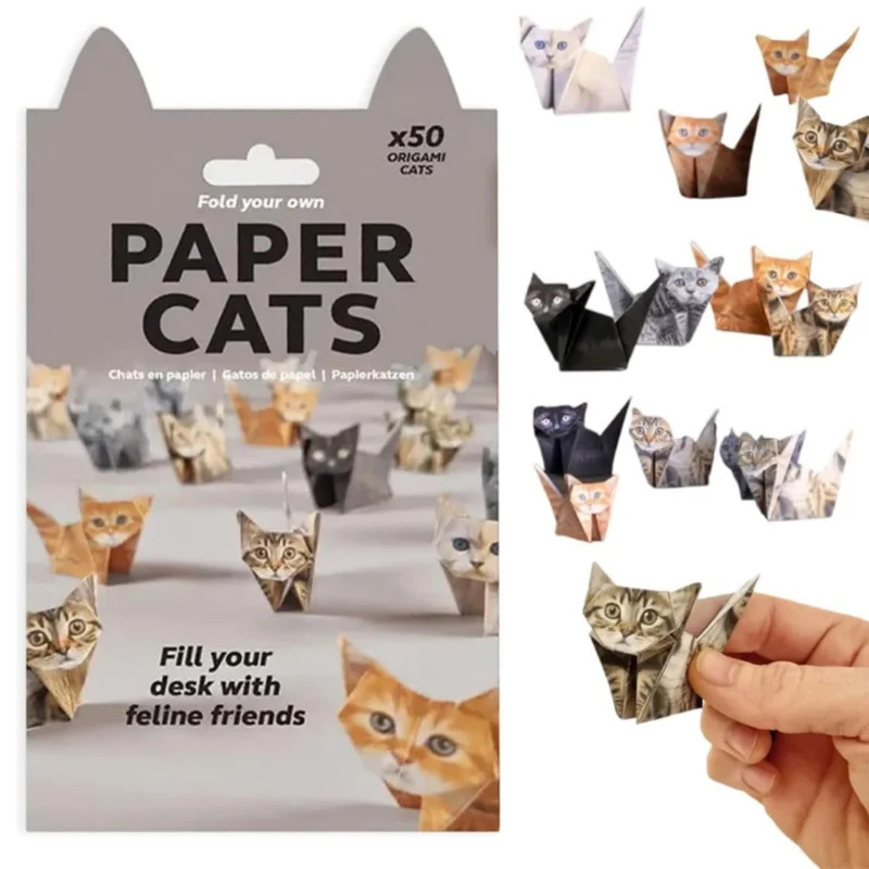Art Craft Cat - 50 Blatt kreatives DIY-Origami-Papier, Tier-Faltset, Katzen,