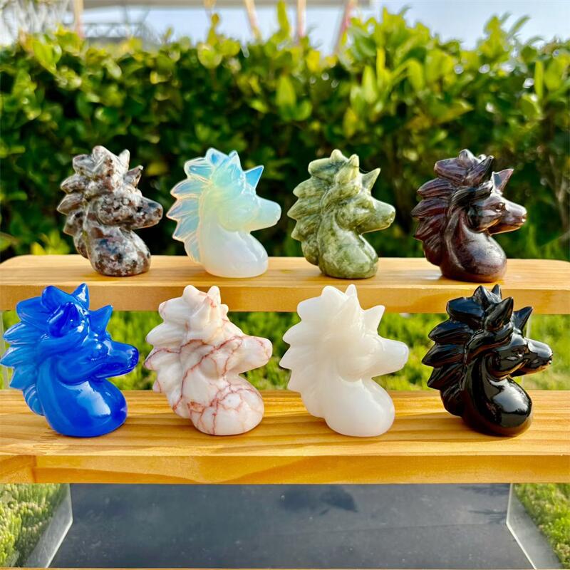 Art Craft Unicorn - 6CM Natürliche Kristall Quarz Einhorn Carving