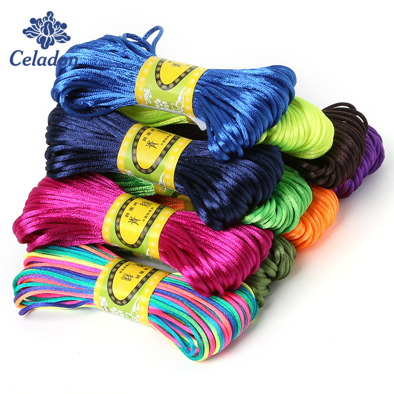 Macrame Cord Cotton - 2mm 20Meter weiche Satin Rattail Seide