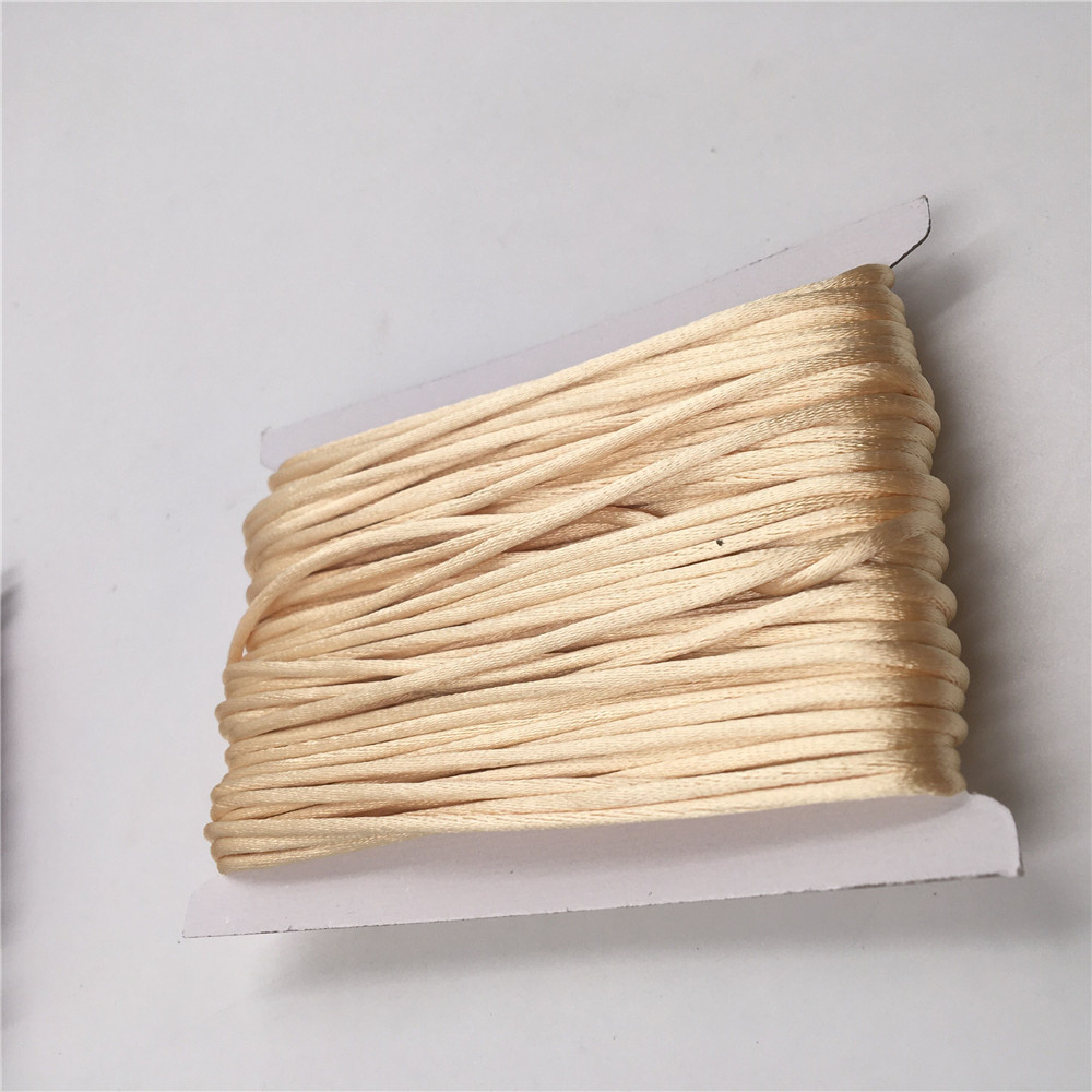 Macrame Cord Cotton - 2mm Khaki Satinkordel Makramee Chinesischer Knoten
