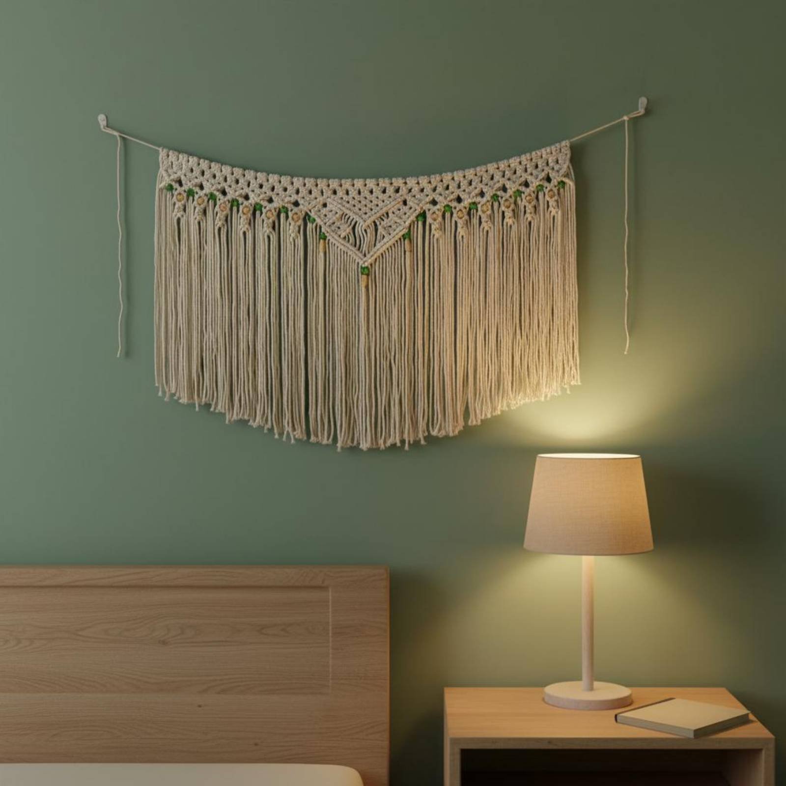 Macrame Cord Cotton - Quasten-Wandbehang Dekorative Fransen Boho Wandteppich Umweltfreundliche