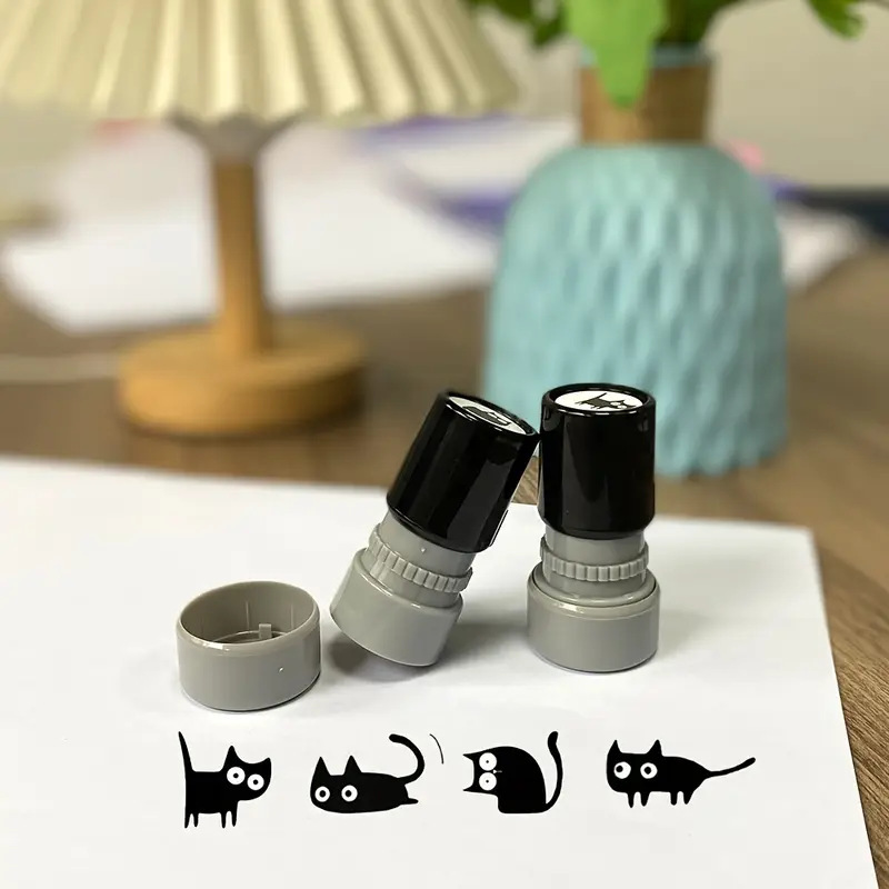 Art Craft Cat - Entzückender schwarzer Katzenstempel mit geneigtem Hals,