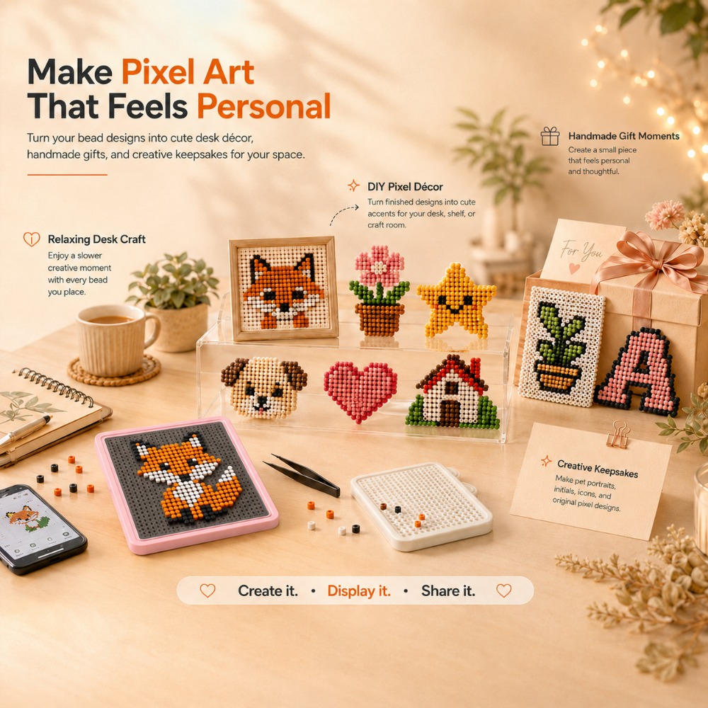 Art Craft Kits - LED Smart Fuse Bead Pegboard, App-gesteuertes