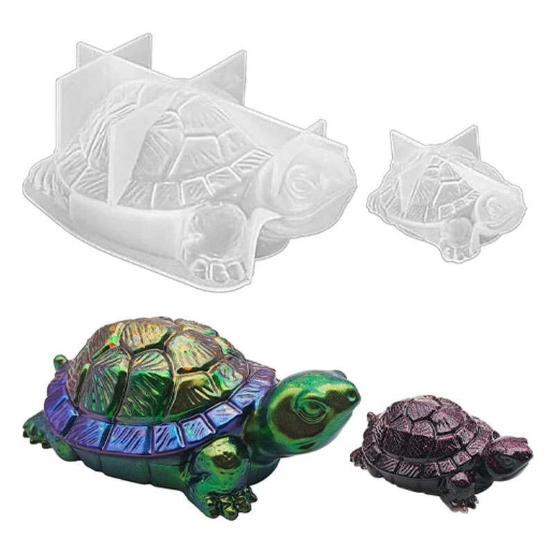 Art Craft Website - 3D-Schildkröten-Harzformen, dicke Silikon-Bastelformen für Gartenkerzen/Harzkunst, DIY-Heimdekoration,