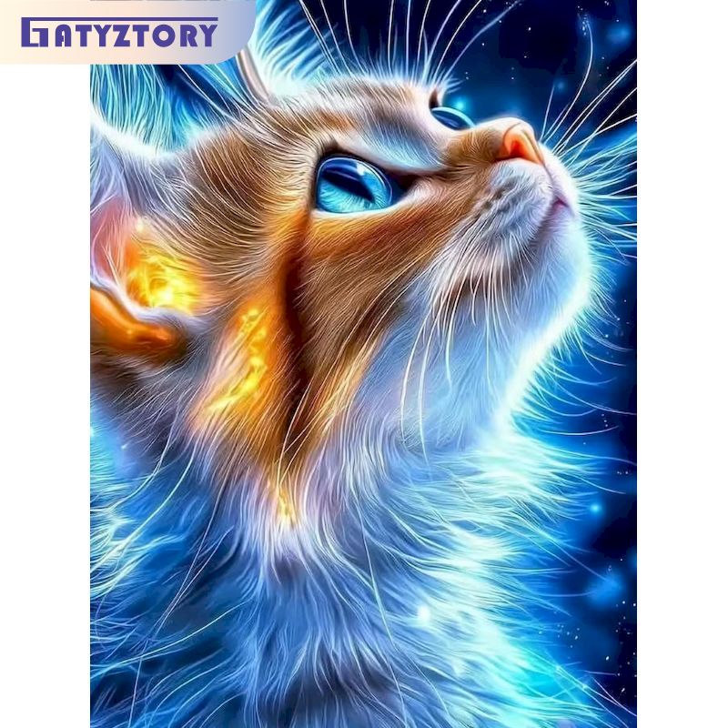 Art Craft Cat - 40x50cm Katzenmalerei nach Zahlen Bastelset Malen