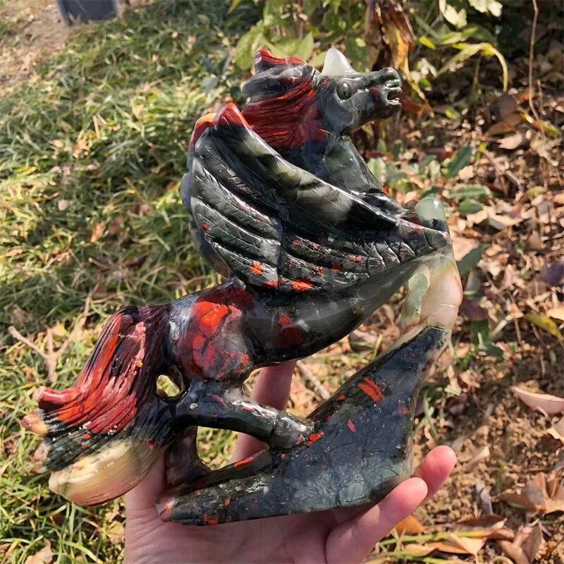 Natürlicher Blutstein Einhorn- – Art Craft Unicorn Bewertung und Preis
