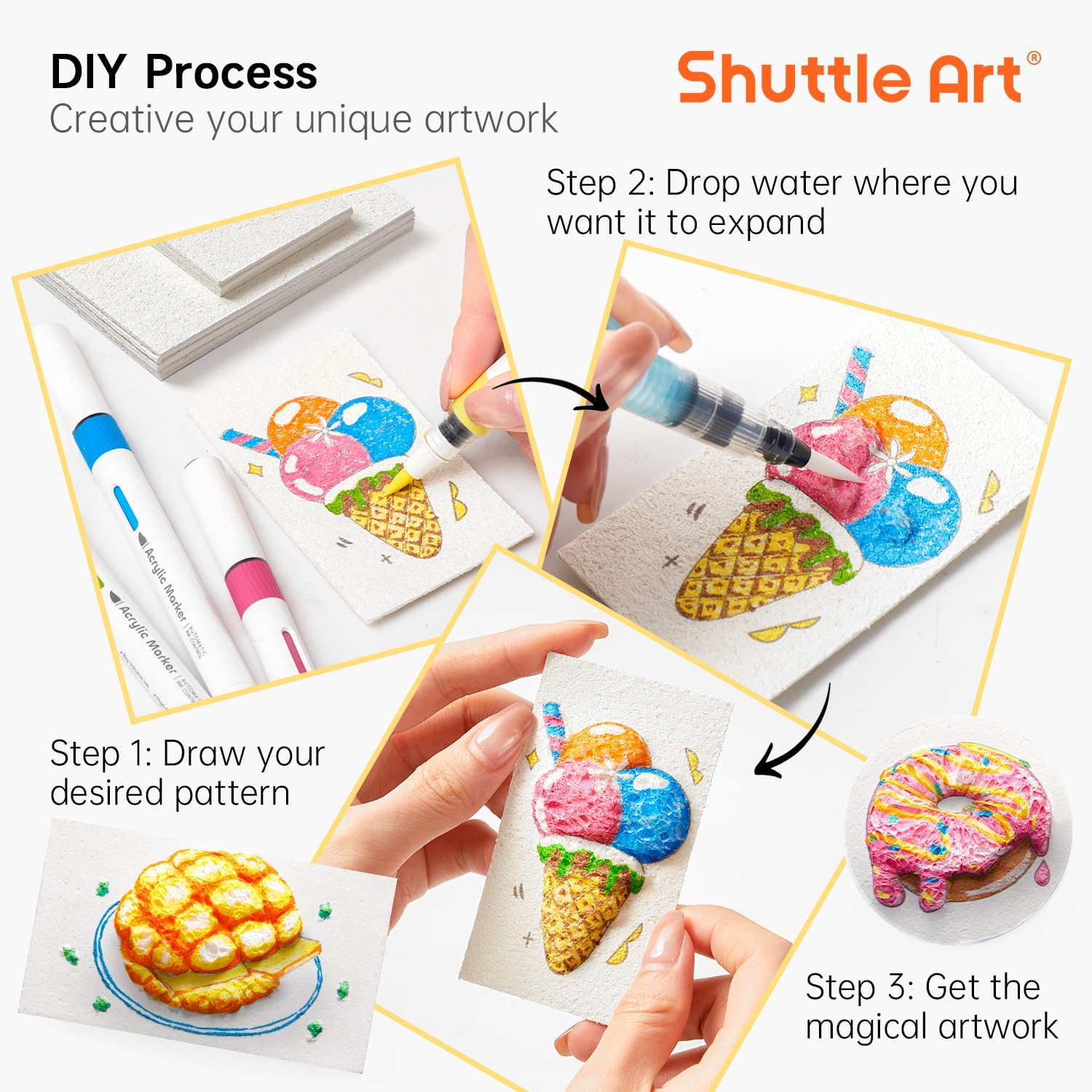 3D Puffy Foam Texture Malerei  – Art Craft In Paper Bewertung und Preis