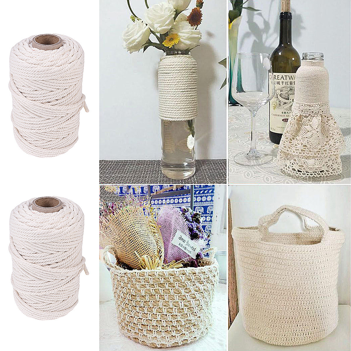 100M Natürliches Baumwollseil  – Macrame Cord Cotton Bewertung und Preis