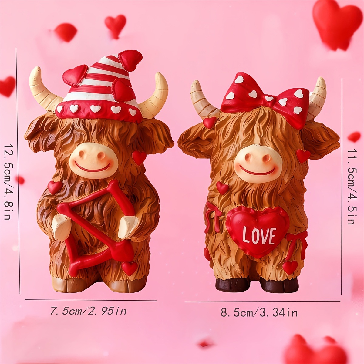 Hochland-Rinder-Paar Harz-Orna – Art And Craft Valentine Bewertung und Preis